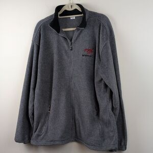 GOGO Sports, Inc Gray & Black Newport RI Embroidered Zip-Up Fleece Jacket Unisex